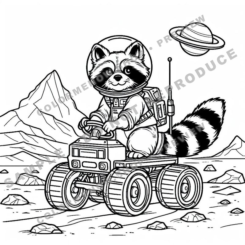 Space Adventures: Mars Rover Mission Coloring Pages - Sample Page 1