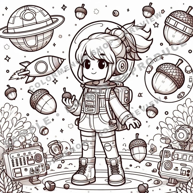 Space Adventures: Space Explorer Tales Coloring Pages - Sample Page 3