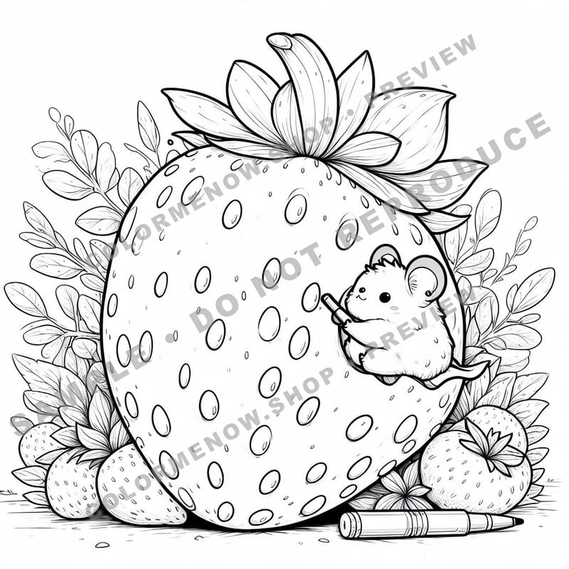 Tiny Food Friends – Berry Garden Buddies Coloring Pages - Sample Page 1